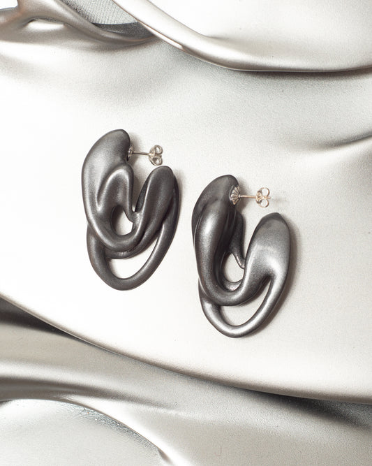 Gunmetal Loop Earring