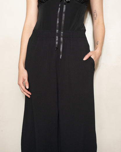 Black Classic Fine Knit Trouser