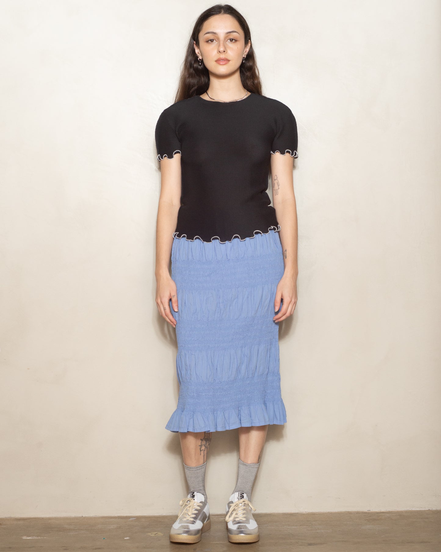 Lavender Blue Shrink Stripe Skirt