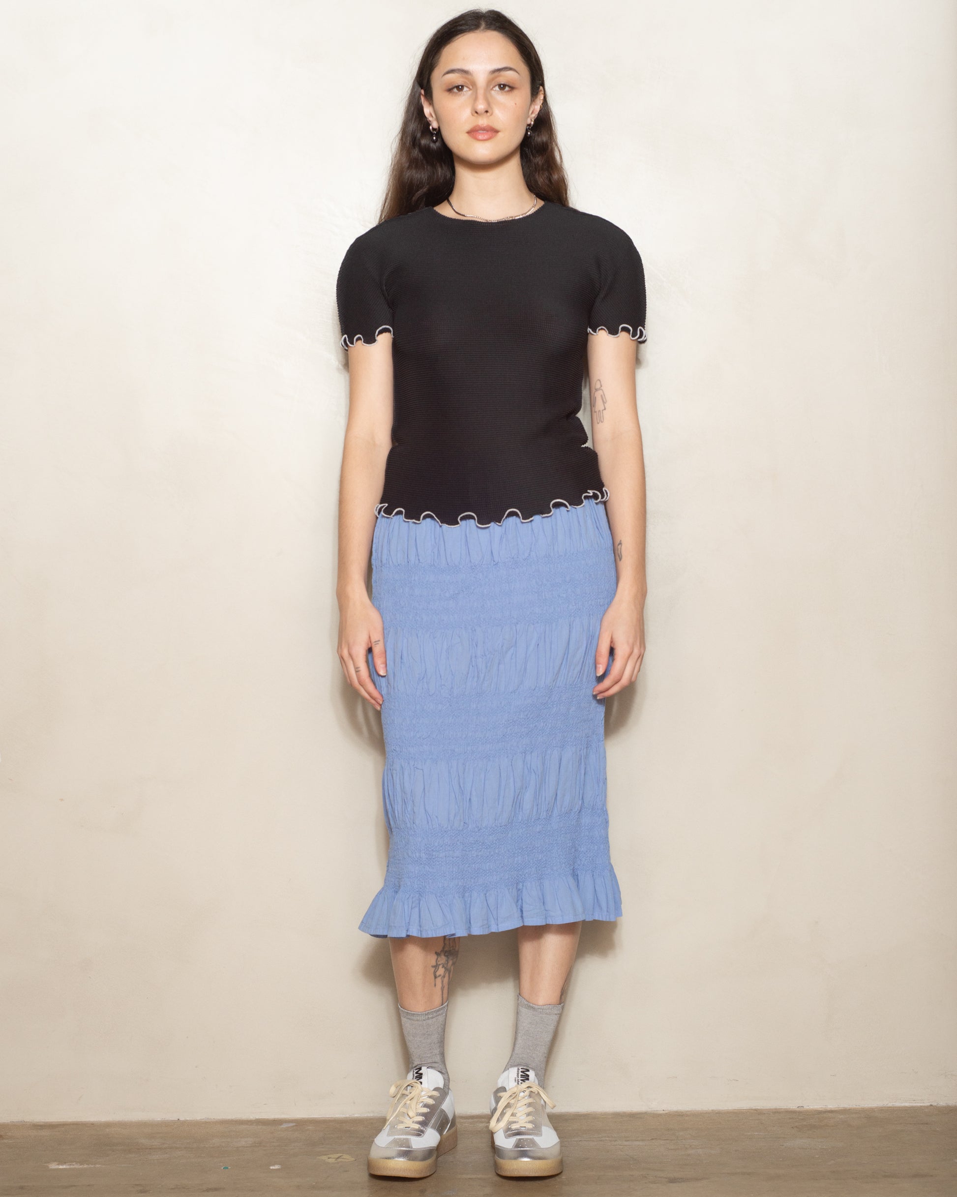 Lavender Blue Shrink Stripe Skirt