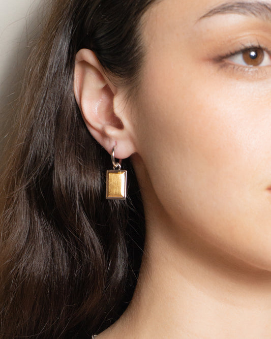 Silver and Gold Eama Box Earrings