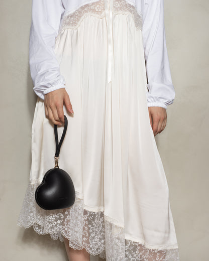 White Patchwork Long Sleeve T-Shirt Dress