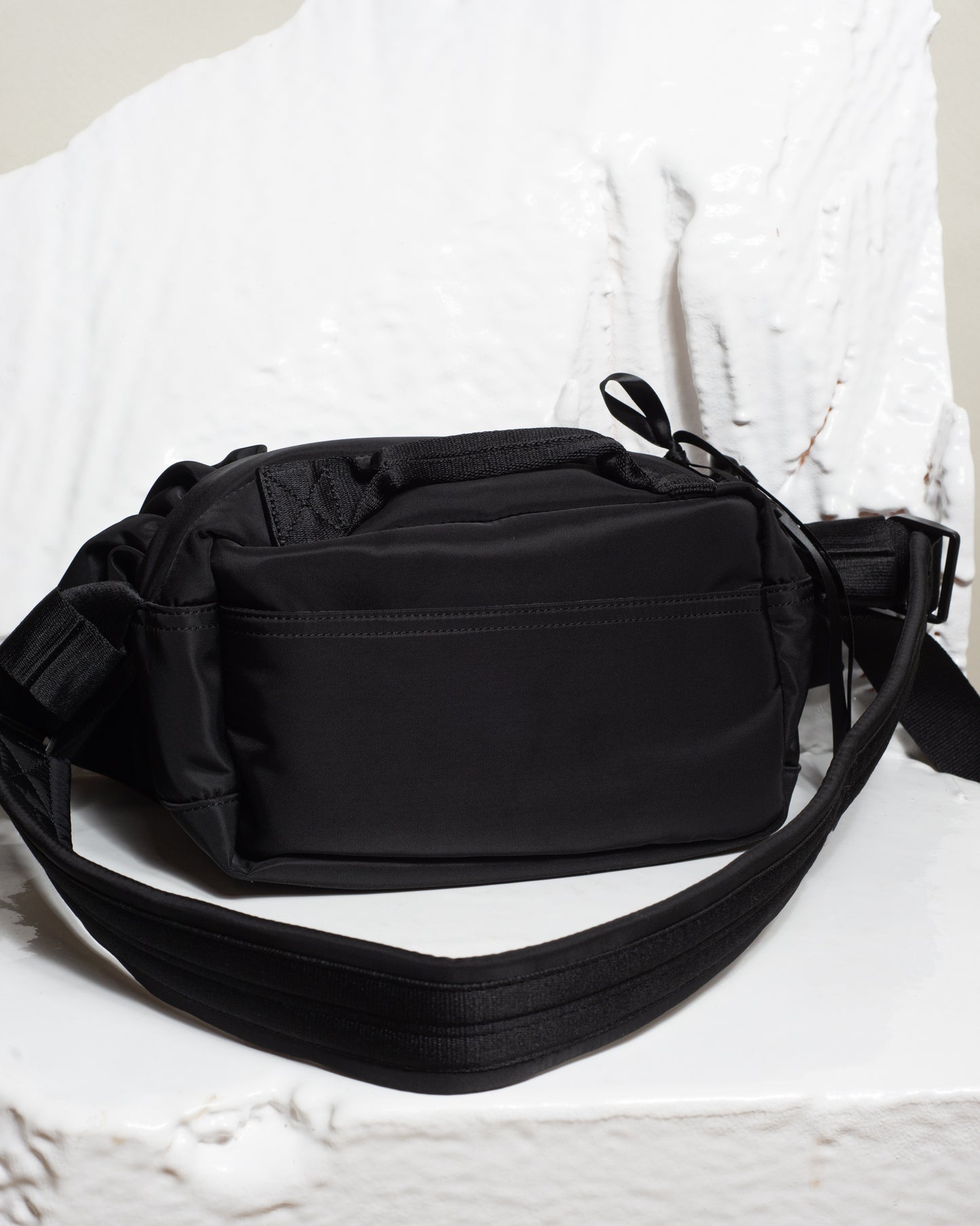 Black Frill Multi Pocket Crossbody Bag