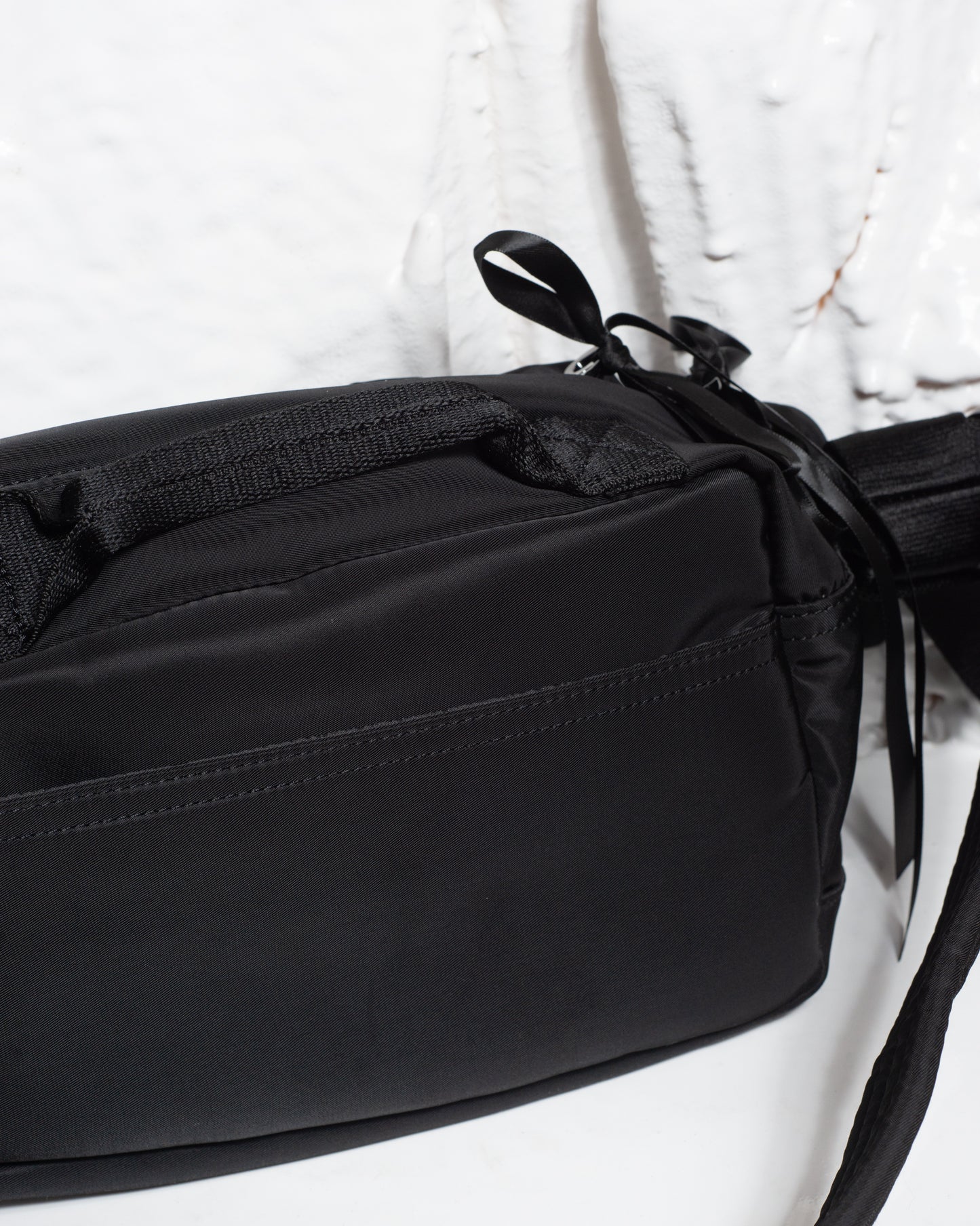 Black Frill Multi Pocket Crossbody Bag