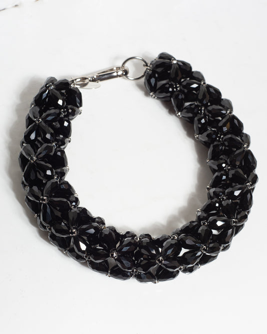 Jet Crystal Rope Necklace