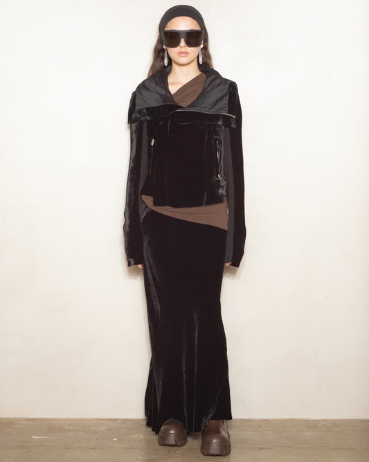 Black Velvet Biker Jacket