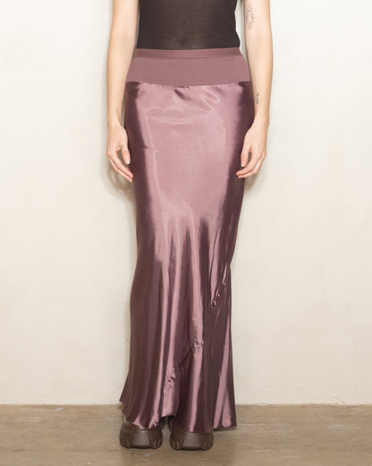 Amethyst Satin Calf Bias Skirt