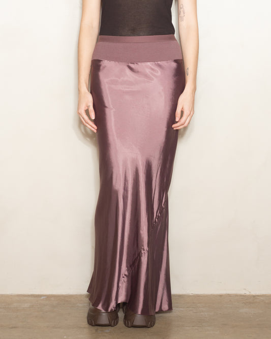 Amethyst Satin Calf Bias Skirt