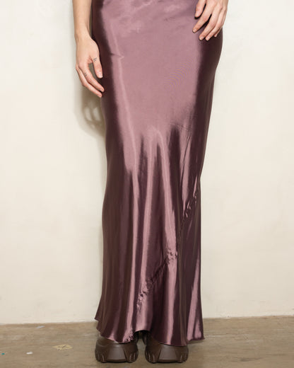 Amethyst Satin Calf Bias Skirt
