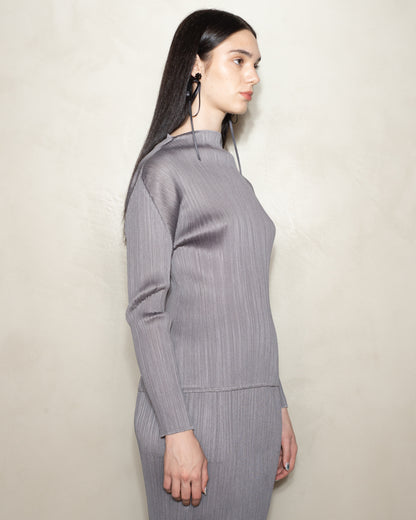 Grey Signature High Neck Longsleeve Top