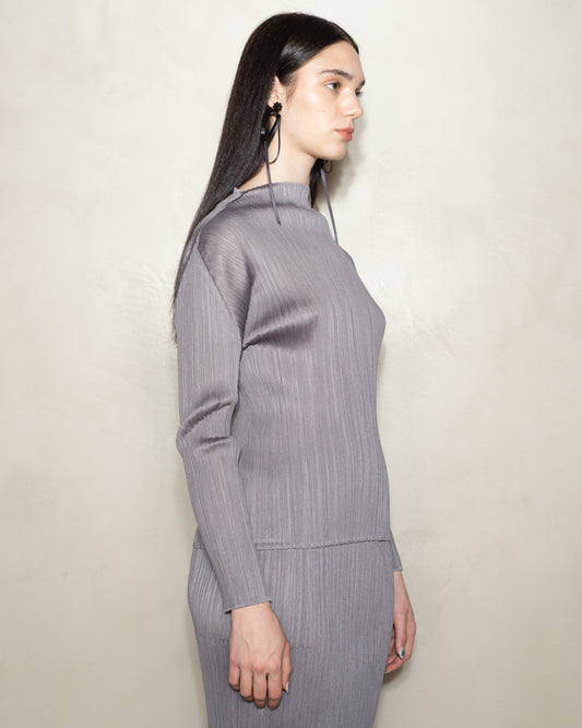 Grey Signature High Neck Longsleeve Top