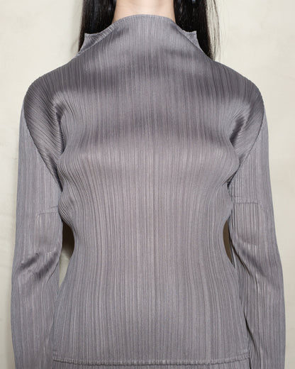 Grey Signature High Neck Longsleeve Top