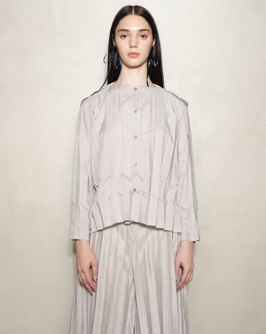 Light Grey Cube Pleats Shirt