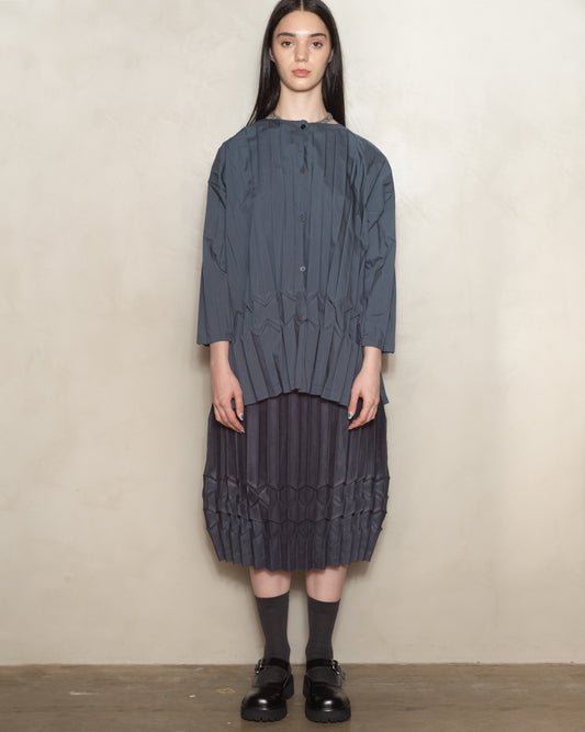 Charcoal Cube Pleat Top