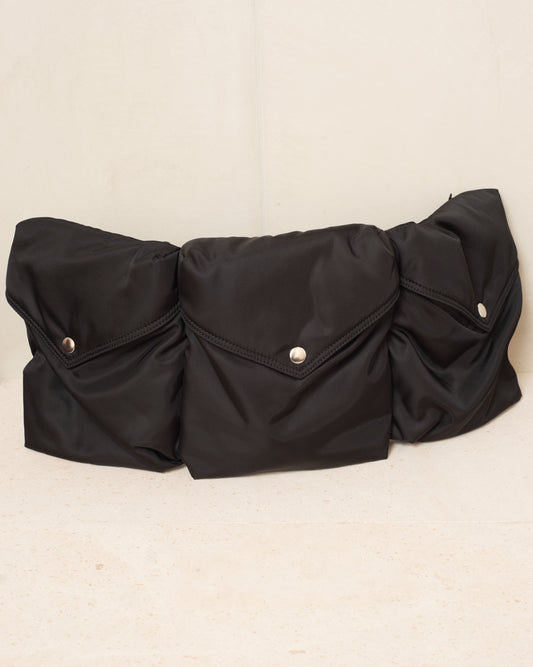 Black Padded Multi-Pocket Bag