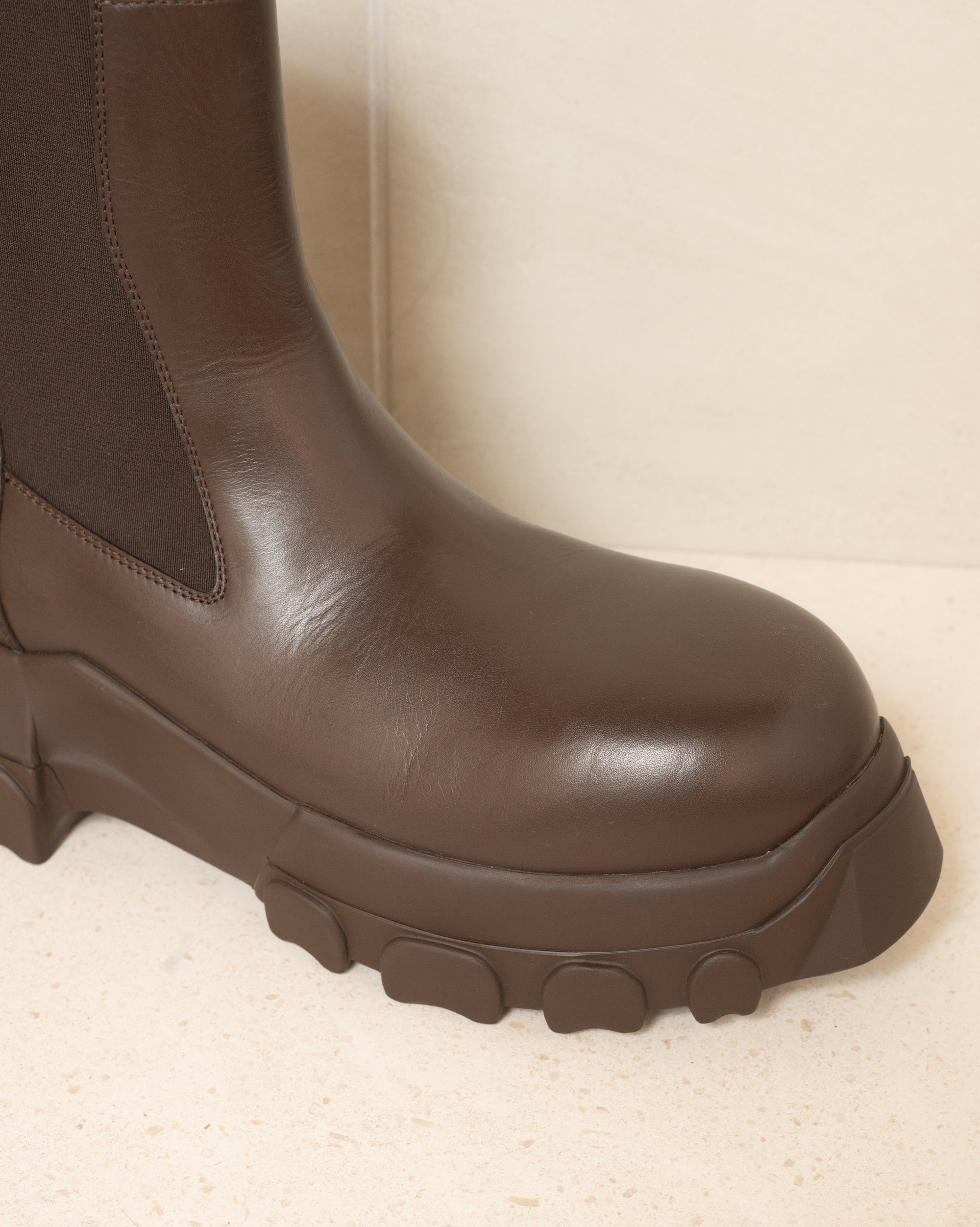 Rick Owens Brown Beatle Bozo Tractor Boots rp02c1881 - DILETTANTE