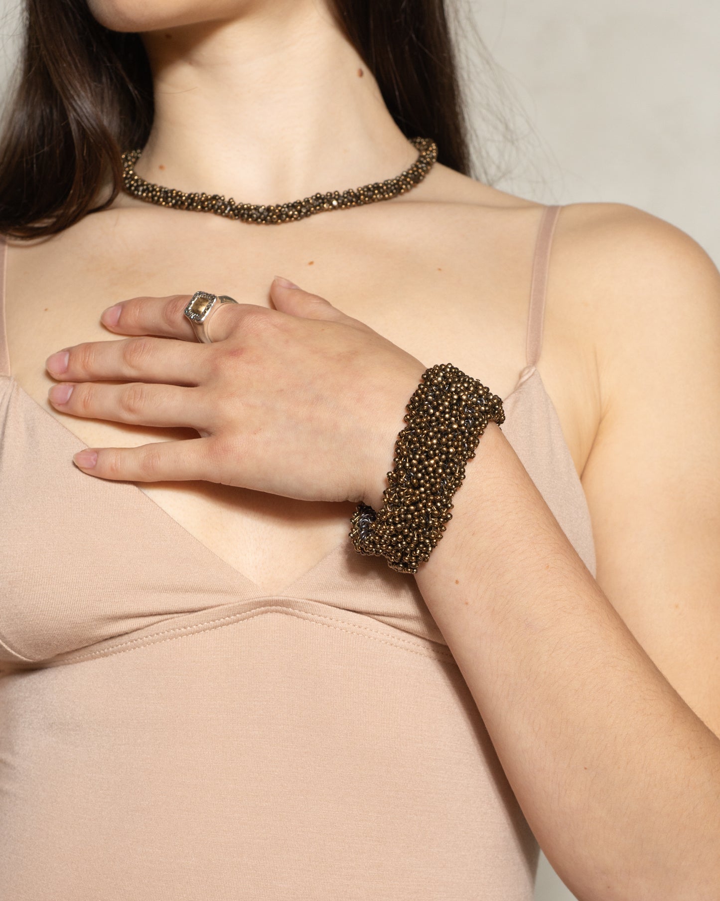 Brown Glass Bead Bracelet