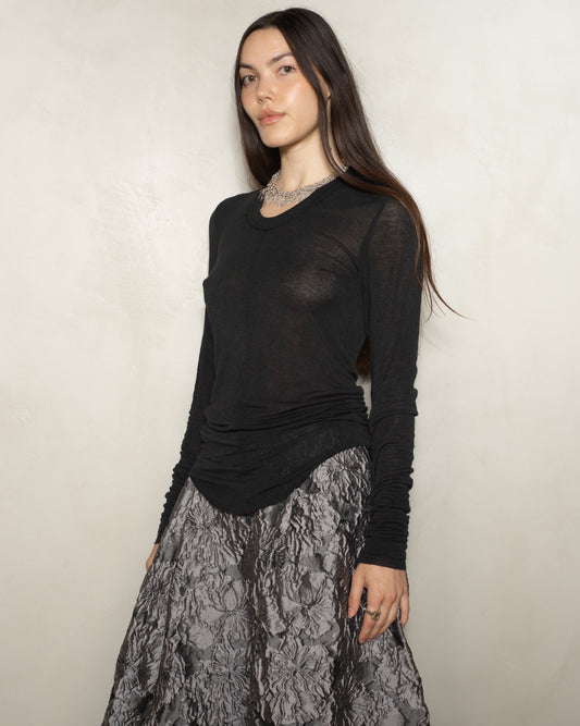 Black V-Neck Longsleeve T-Shirt