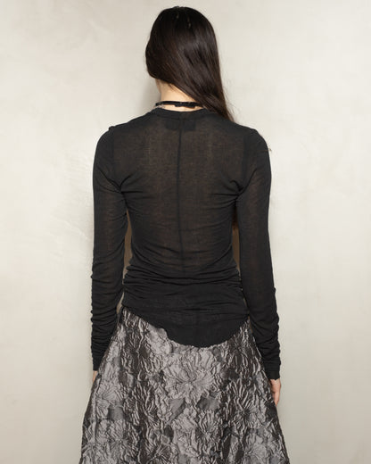 Black V-Neck Longsleeve T-Shirt
