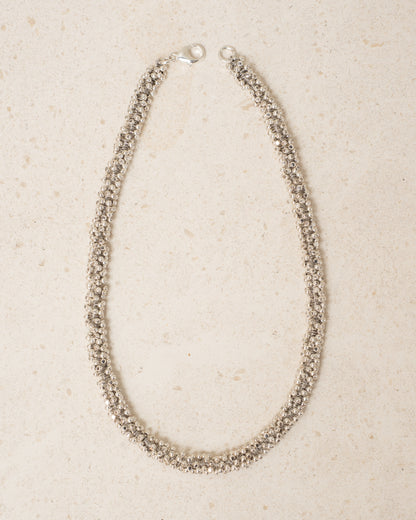 Silver Steel Bead Necklace
