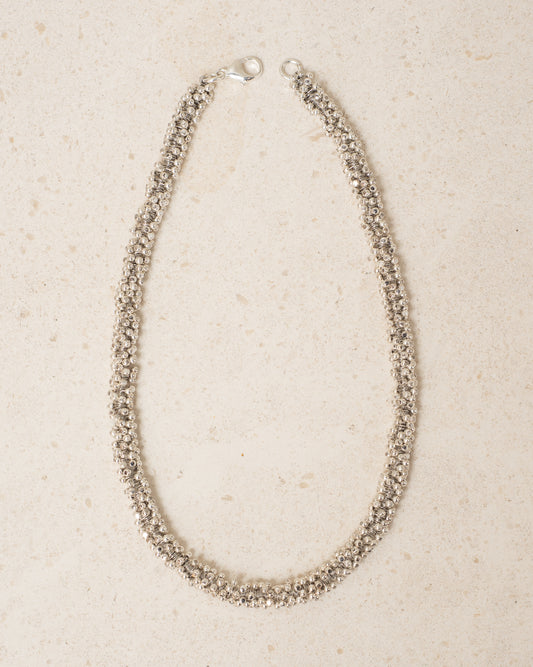 Silver Steel Bead Necklace