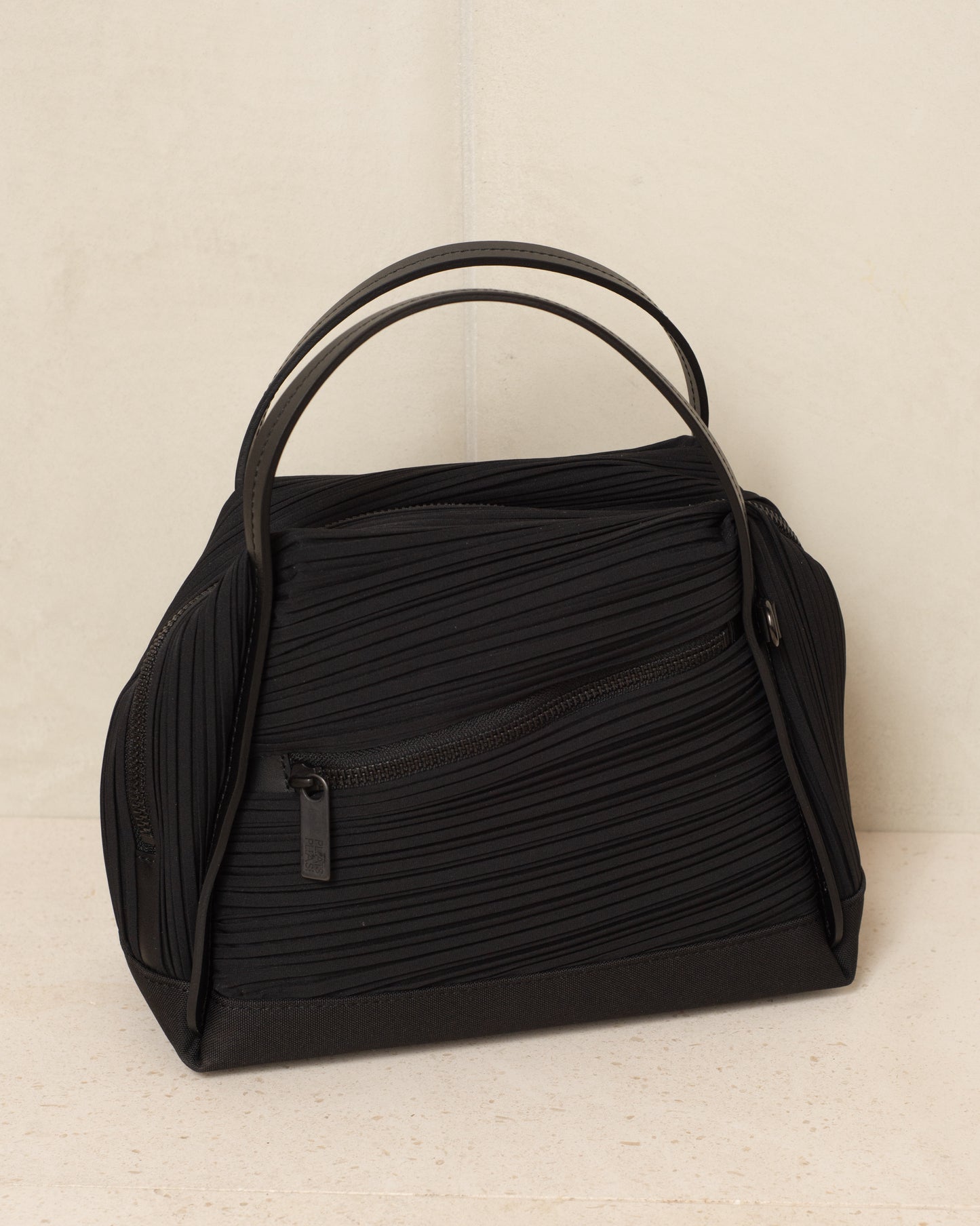 Black Classic Bias Pleats Bag