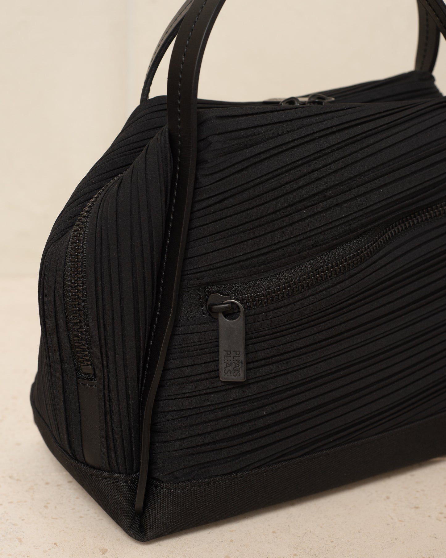 Black Classic Bias Pleats Bag