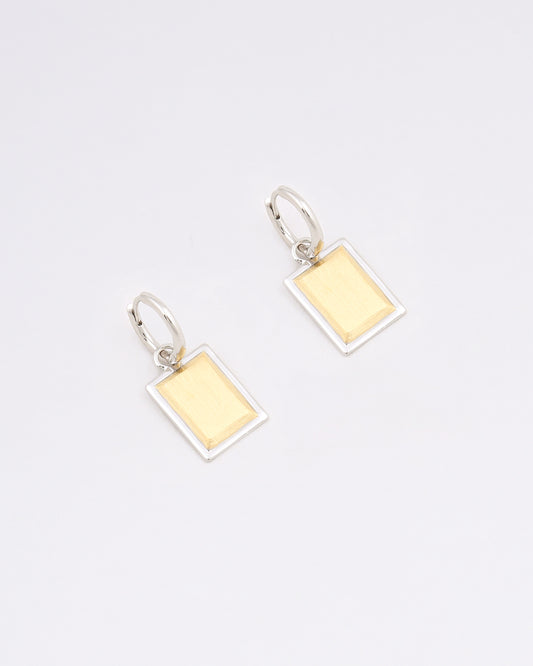 Silver and Gold Eama Box Earrings