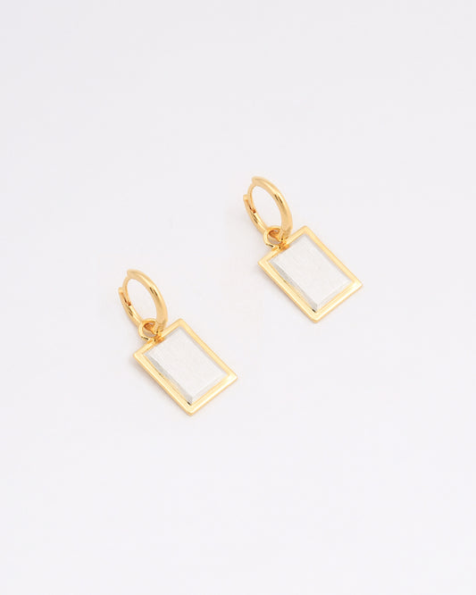 Gold and Silver Eama Box Earrings