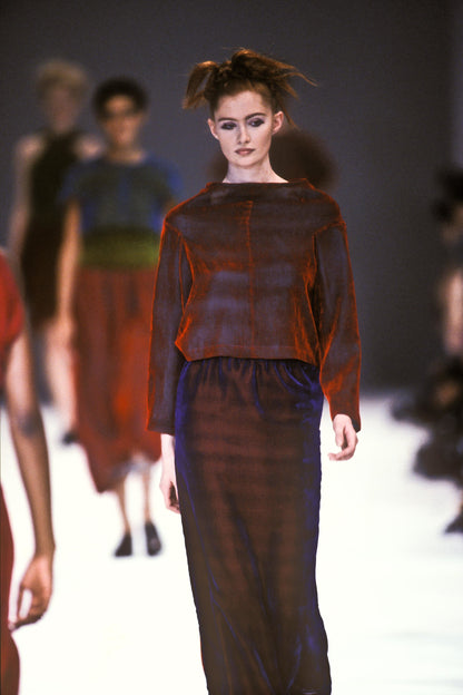 Comme Des Garcons FW1990 Brown Velvet Skirt 