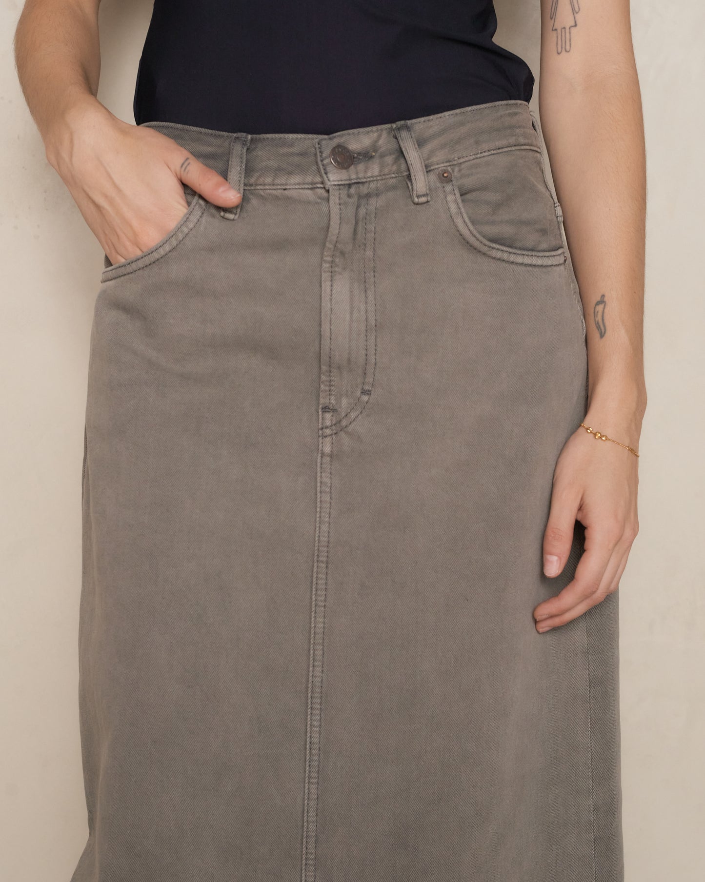 Anthracite Grey Denim Skirt