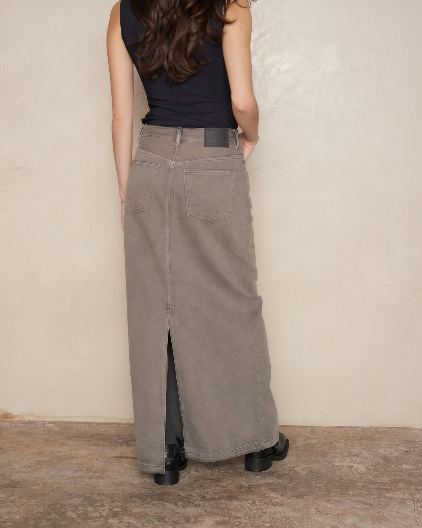 Gray Premium Denim Skirt