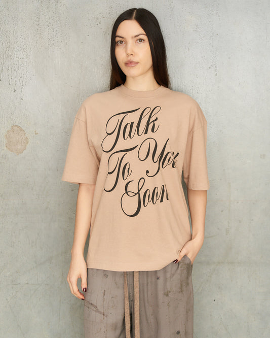Beige Talk To You Soon T-Shirt