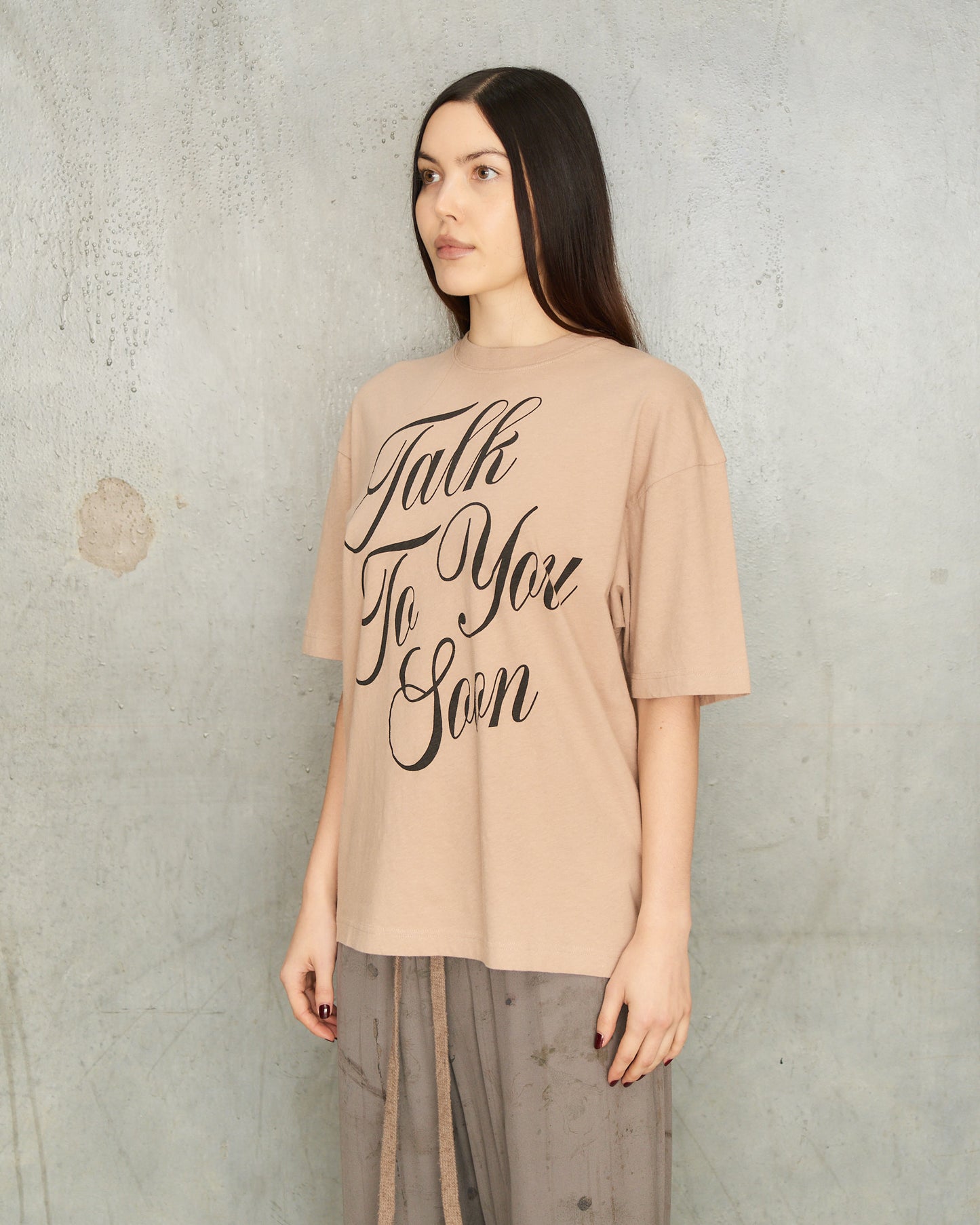 Beige Talk To You Soon T-Shirt