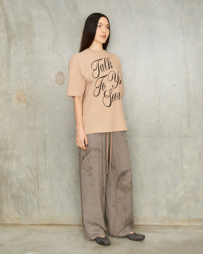 Beige Talk To You Soon T-Shirt