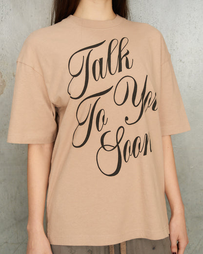 Beige Talk To You Soon T-Shirt