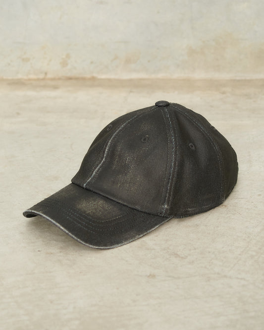 Black Coated Denim Cap