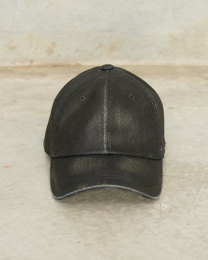 Black Coated Denim Cap