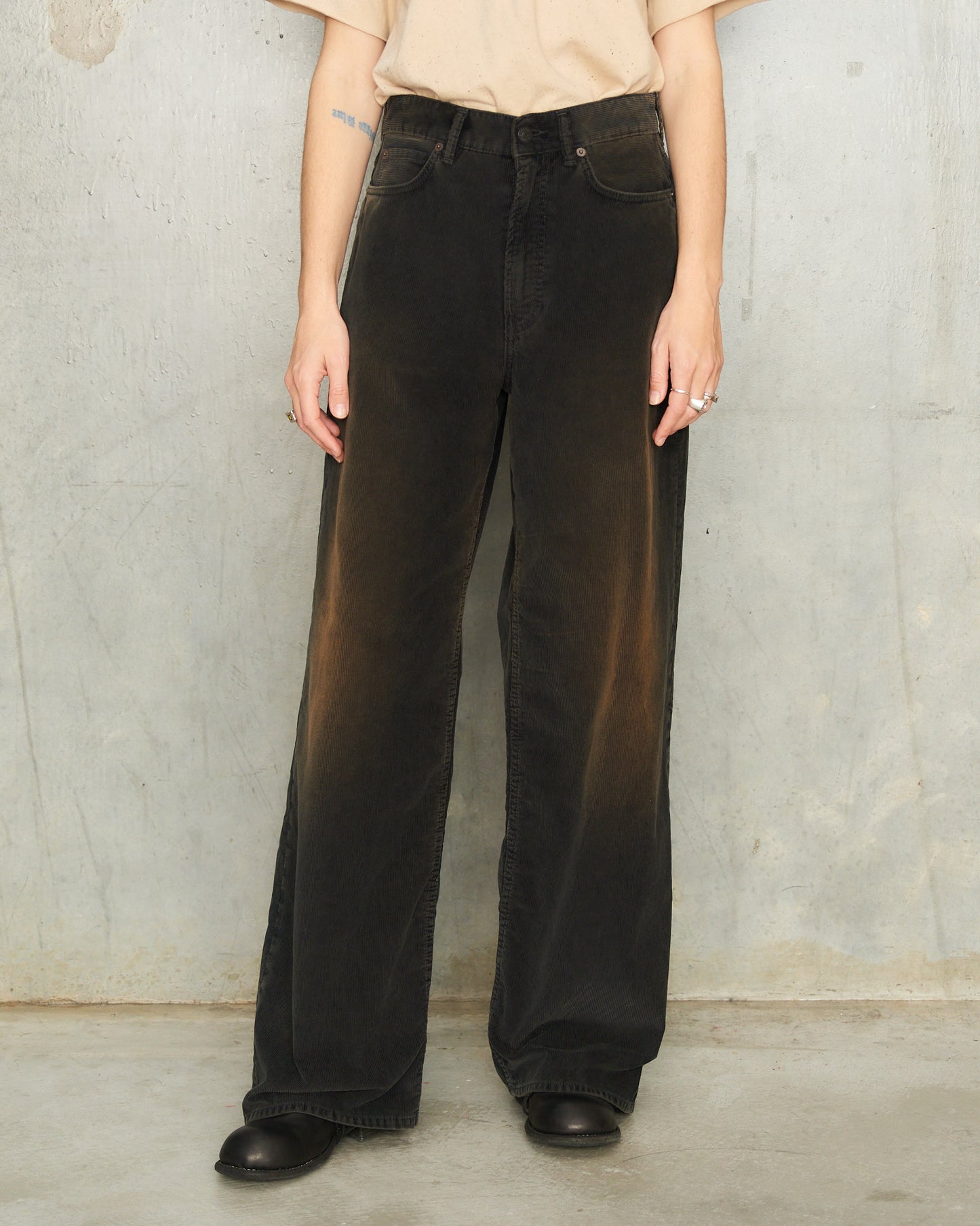 Black Corduroy Casual Trousers