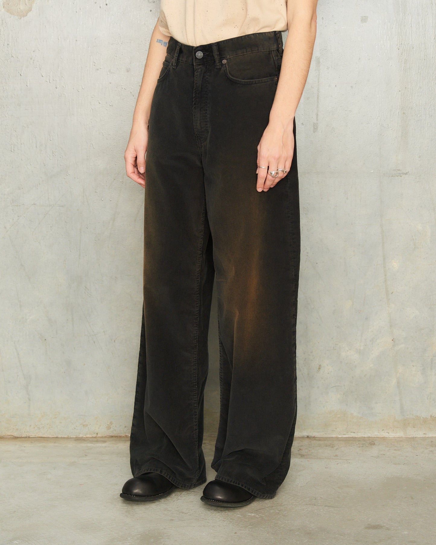 Black Corduroy Casual Trousers