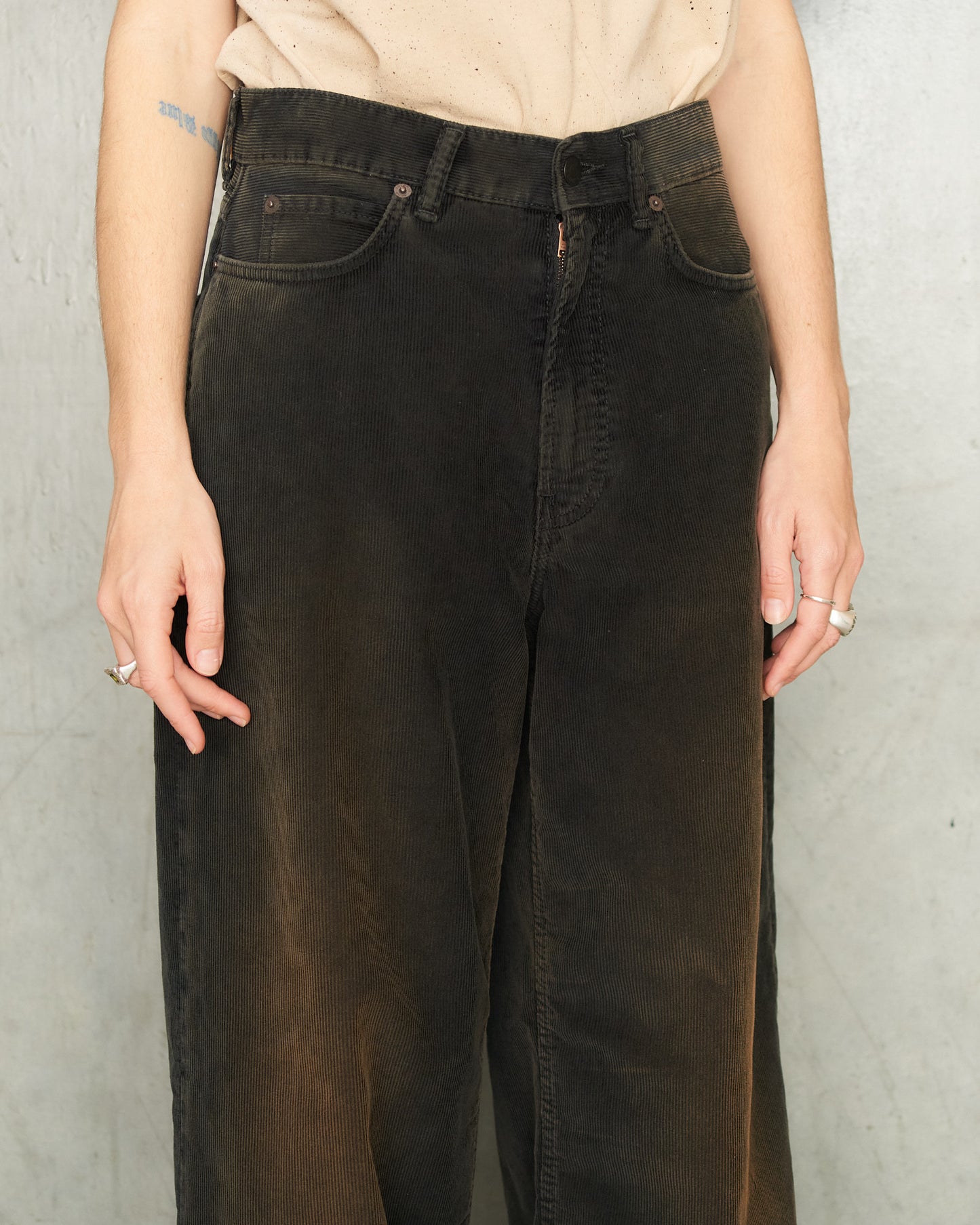 Black Corduroy Casual Trousers