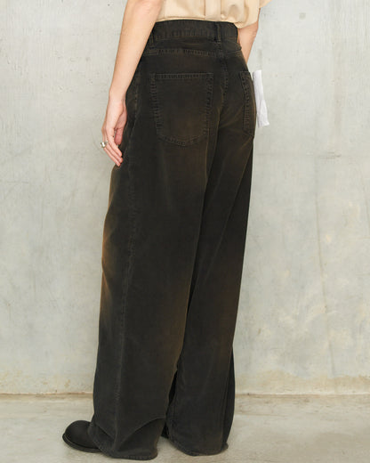 Black Corduroy Casual Trousers