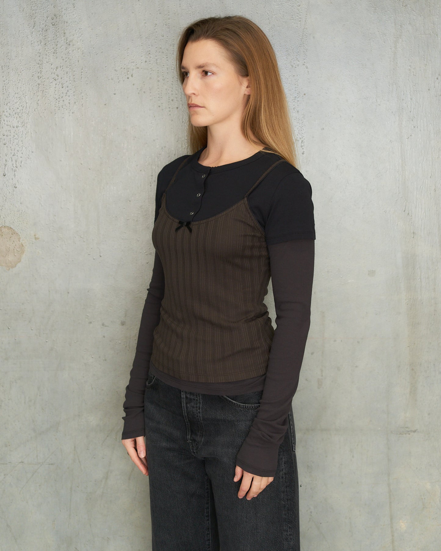 Black Brown Layered Ersilia Top