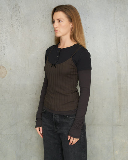 Black Brown Layered Ersilia Top