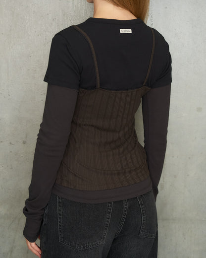 Black Brown Layered Ersilia Top