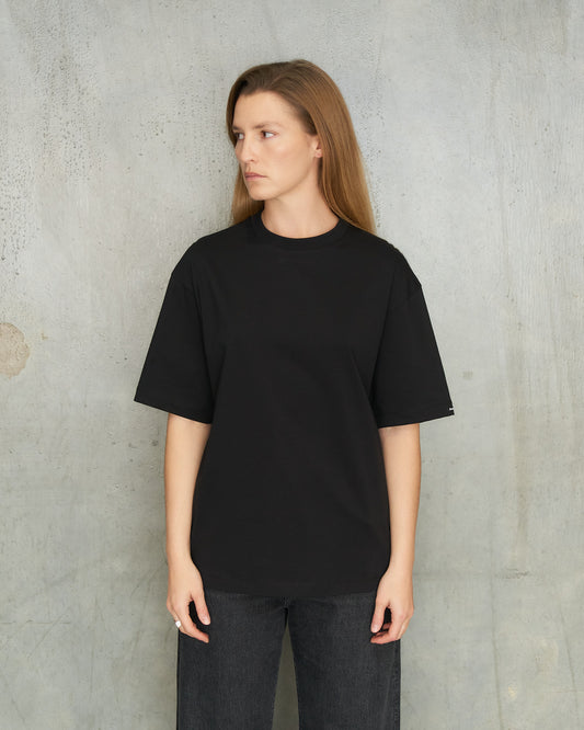 Black Satin Logo T-Shirt