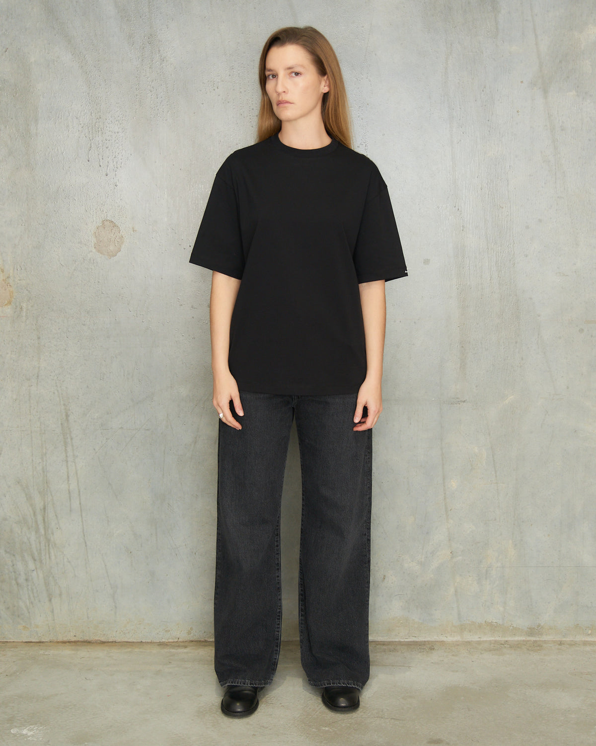 Black Satin Logo T-Shirt