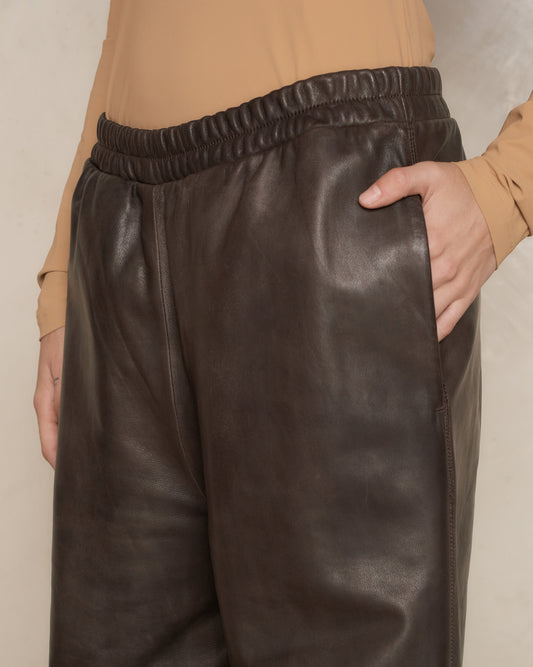 Brown Lamb Leather Pants