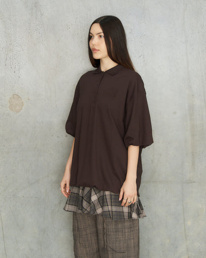 Dark Brown Tartan Layered Dress