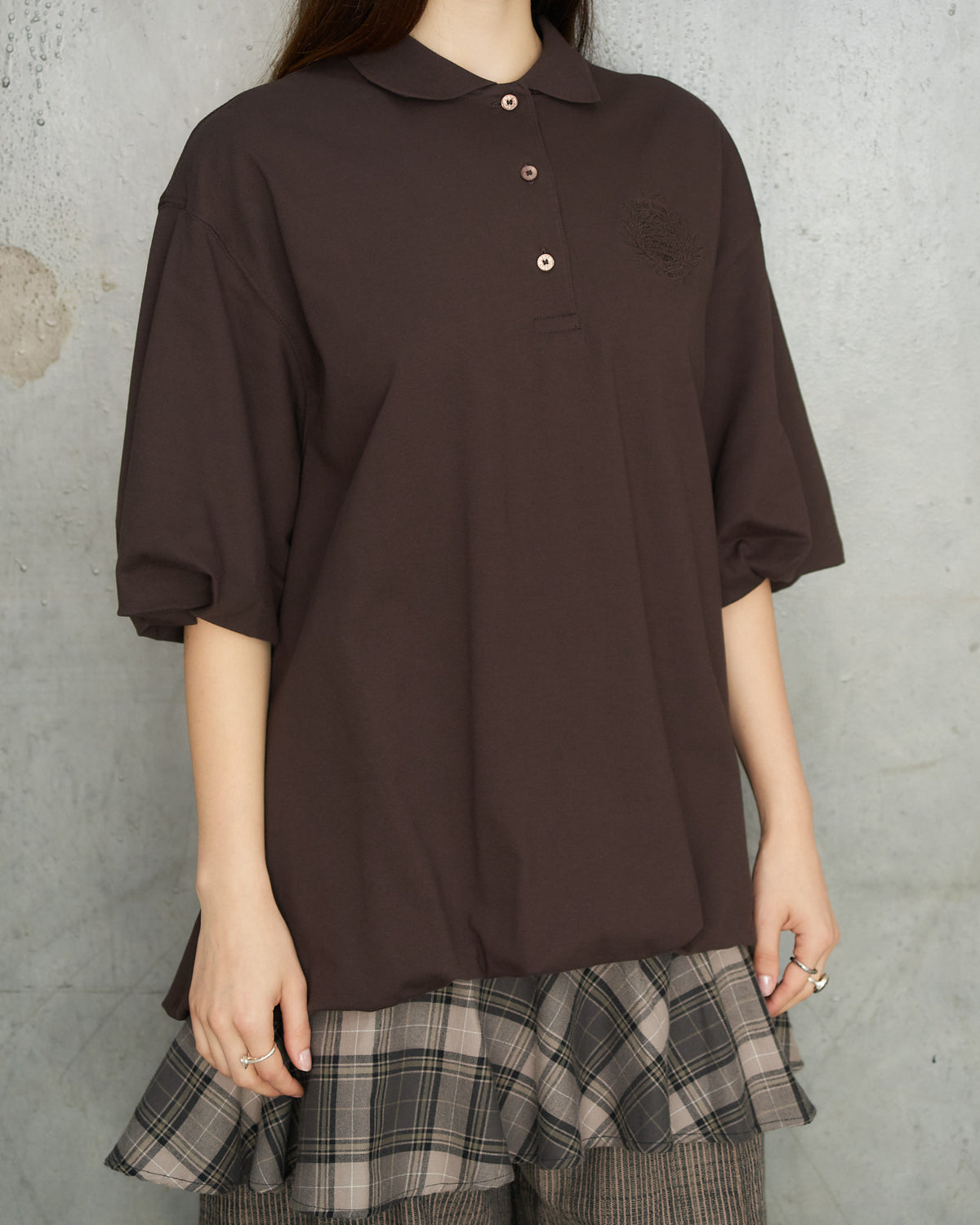 Dark Brown Tartan Layered Dress